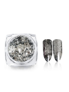 Зеркальная втирка мелкие хлопья silver для дизайна ногтей Nail Art