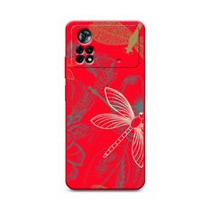 Матовый силиконовый чехол "Тени стрекоз" на Xiaomi Poco X4 Pro 5G Awog