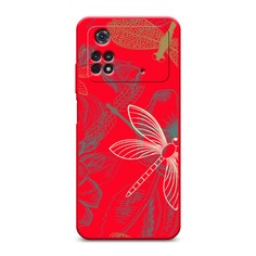 Матовый силиконовый чехол "Тени стрекоз" на Xiaomi Poco M4 Pro 4G Awog