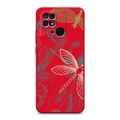 Матовый силиконовый чехол "Тени стрекоз" на Xiaomi Redmi 10C Awog