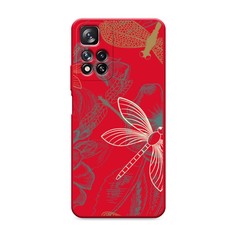Матовый силиконовый чехол "Тени стрекоз" на Xiaomi Redmi Note 11 Pro Awog