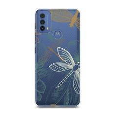 Силиконовый чехол "Тени стрекоз" на Motorola Moto E30 Awog