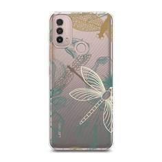 Силиконовый чехол "Тени стрекоз" на Motorola Moto E40 Awog
