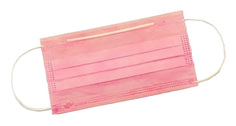 Маска СпецМедЗащита трехслойная с резинками розовая 1000 шт.