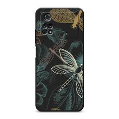 Матовый силиконовый чехол "Тени стрекоз" на Xiaomi Poco M4 Pro 4G Awog