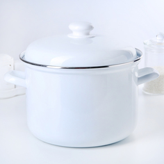 Кастрюля цилиндрическая, 6 л, без деколи, цвет белый No Brand