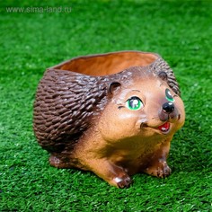 Фигурное кашпо Ежик 11см, бежевый Хорошие сувениры