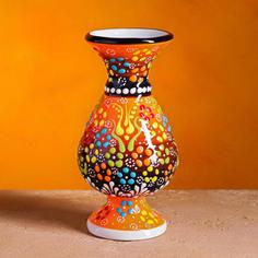 Ваза Рельеф оранжевая 15 см Шафран