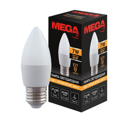 Лампа светодиодная Mega 7W E27 3000K тепл.свет свеча Promega jet