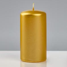 Свеча - цилиндр лакированная, 6×11,5 см, золотой металлик Trend Decor Candle