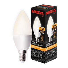 Лампа светодиодная Mega E14 7W 3000K свеча Promega jet