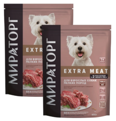 Сухой корм для собак Мираторг Extra Meat, говядина, 2 шт по 0.6кг Winner