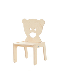 Детский стул со спинкой мишка из фанеры No Brand