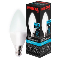 Лампа светодиодная Mega E14 7W 4000K свеча Promega jet