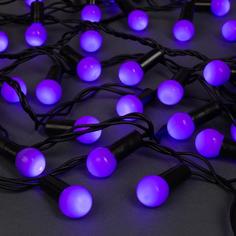 Новогодняя электрическая гирлянда HTI Нить с насадками Шарики 185547 20 м фиолетовый