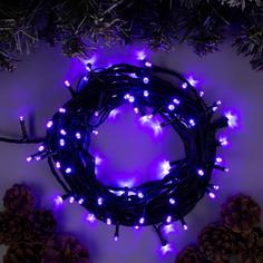 Световая гирлянда новогодняя HTI Нить уличная 187230 10 м фиолетовый