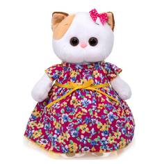 Мягкая игрушка BUDI BASA Basik&Ko Кошечка Ли-ли в платье с цветочным принтом, 27 см