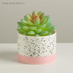 Керамическое кашпо Брызги, 8 х 5,5 см Дарите Счастье