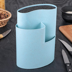 Подставка для ножей и столовых приборов «Нежность», 18×11 см, цвет голубой No Brand