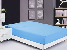 Простынь на резинке сатин однотонный PRC-R-14 200x200 Valtery