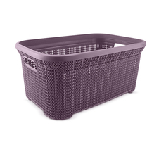 Корзина для белья 05124 DDStyle 35л пластик "Вязанный узор" цв.в асс.(х12)