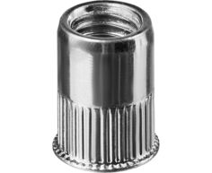 Резьбовые заклепки Kraftool Nut-R, М6, 500 шт, стальные с насечками, уменьш. Бортик