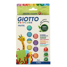 Пластилин мягкий Giotto Patplume Pastel (пищевые красители), 8 цветов по 33 г