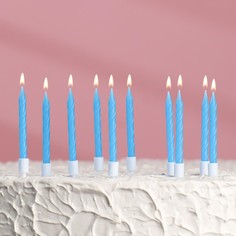 Свечи для торта "Неон", 10 шт, синие, 7 см Страна Карнавалия