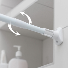 Карниз для ванной комнаты, телескопический, 90–160 см, усиленный, цвет белый No Brand