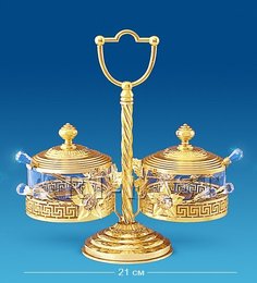 Двойная сахарница Золотой тюльпан Crystal Temptations