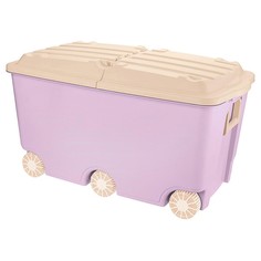Ящик для игрушек на колёсах, цвет розовый Пластишка