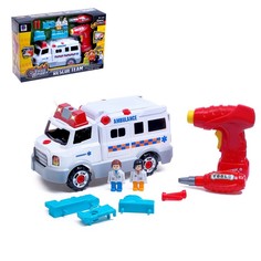 Конструктор винтовой «Скорая помощь», с электрическим шуроповёртом Bohui Toys