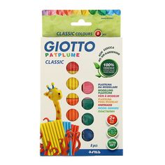 Пластилин мягкий Giotto Patplume Classic (пищевые красители), 8 цветов по 33 г