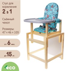 Стульчик для кормления «СТД-07», трансформер, цвет бирюзовый, рисунок МИКС Вилт