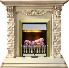 Электрокамин Dimplex Adriana слоновая кость сланец бежевый с очагом Danville Antique Brass