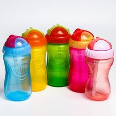 Поильник детский с трубочкой, 340 мл, цвета МИКС Mum&Baby