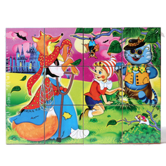 Кубики в картинках 10 (Буратино) арт. 00810 из 12-ти штук Стеллар