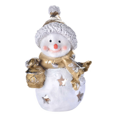 Фигурка Снеговик с фонариком 19 см No Brand