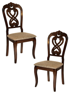Комплект стульев (2 шт.) TetChair Андромеда дерево гевея, Cappuchino, ткань коричневая