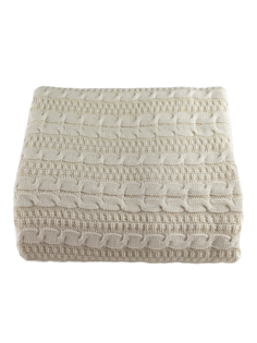 Плед вязаный Warm Whiff Молочный 180x220 см Хлопок 100 %