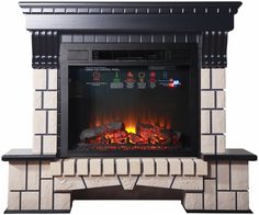 Электрокамин Inter Flame Экстер (венге) камень бежевый с очагом Sirius 30 LED FX Black