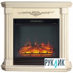 Электрокамин Inter Flame Виелтон (бежевый с золотой патиной) с очагом Foton 23 LED FX