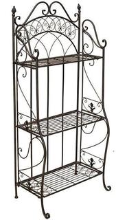 Этажерка Sadlavka трехэтажная прямоугольная Готика sw140063br Бронза