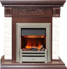Электрокамин Dimplex Luxemburg (темный дуб) сланец бежевый с очагом Chesford