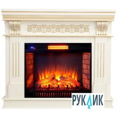 Электрокамин Inter Flame Монферран (бежевый с золотом) с очагом Antares 31 LED FX QZ