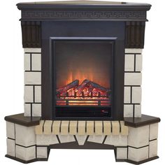 Электрокамин Real Flame Stone Corner AO (угловой) с очагом Eugene