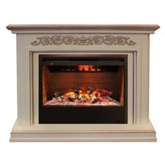 Электрокамин Real Flame Leticia 26 WT (b) с очагом 3D Helios 26