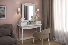 Туалетный столик с зеркалом Ассоль АС-3638 белое дерево Compass