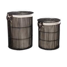 Fayna набор из 2 корзин для белья из 100% ротанга с черным покрытием La Forma