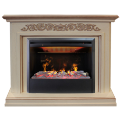 Электрокамин Real Flame Leticia 26 WT (b) с очагом 3D Helios 26 SBG